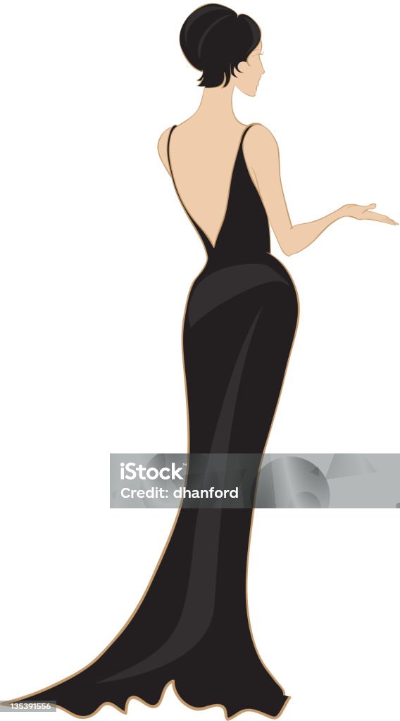 Suknia wieczorowa, Widok od tyłu lub z tyłu - Grafika wektorowa royalty-free (Kobiety)