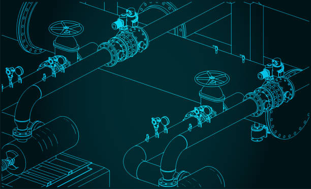 ilustrações de stock, clip art, desenhos animados e ícones de pipes and valves illustration - faucet water pipe water symbol