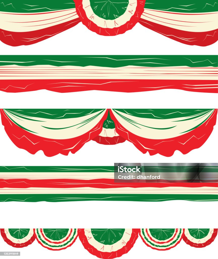 Итальянский флаг элементы дизайна или бегунов - Векторная графика Италия роялти-фри