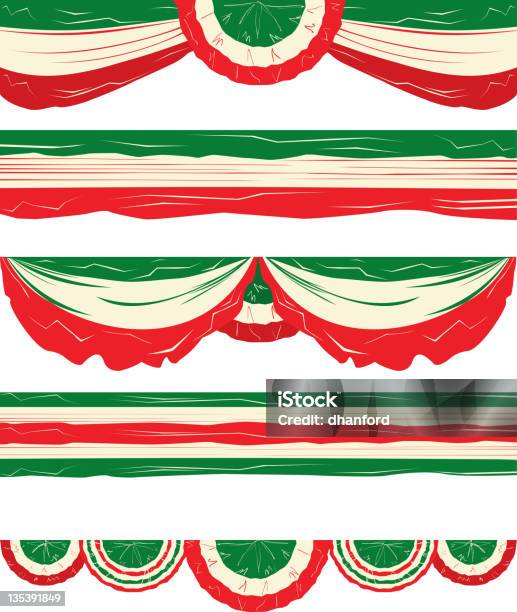 Итальянский Флаг Элементы Дизайна Или Бегунов — стоковая векторная графика и другие изображения на тему Италия - Италия, Флаги, Рождество
