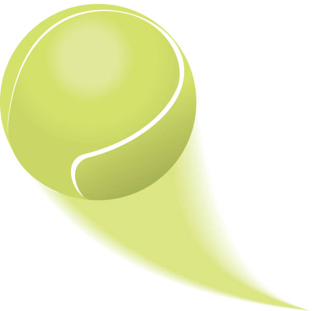 Tennis Ball Flying or Soaring vector art illustration