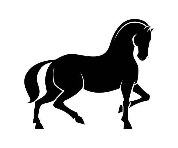 Vector illustration of Horse cut out silhouette