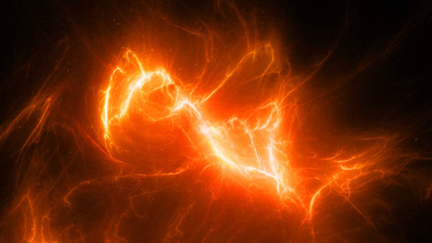 istock Fiery glowing high energy plasma energy field in space 1353931461