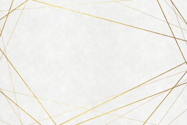 istock Background image of golden patterns on white Japanese paper 1353933862