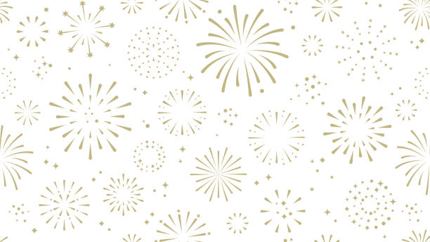 ilustraciones, imágenes clip art, dibujos animados e iconos de stock de fondo perfecto de fuegos artificiales - repeating wallpaper ilustraciones