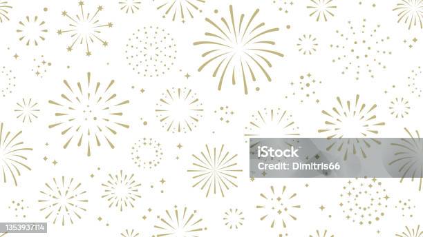 Fireworks Seamless Background Stock Illustration - Download Image Now - Firework - Explosive Material, Firework Display, Celebration