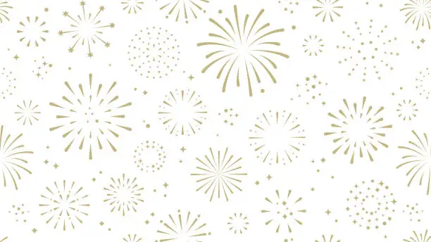 Vector illustration of Fireworks seamless background
