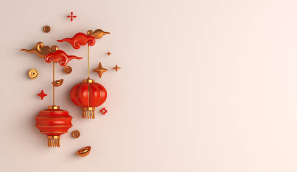 Chinese new year background 2022 with lantern, Yuan Bao Chinese gold sycee and coin, copy space text, 3d rendering illustration Chinese new year background 2022 with lantern, Yuan Bao Chinese gold sycee and coin, copy space text, 3d rendering illustration chinese yuan coin stock pictures, royalty-free photos & images