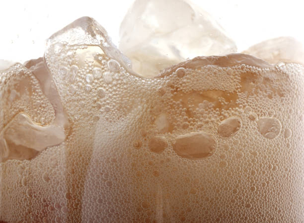 istock Macro shot of glass with soda bubble 1353940873