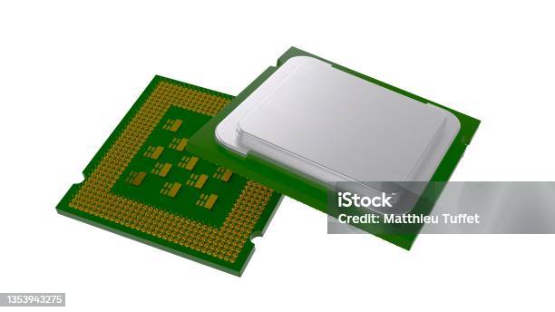Central Processing Unit Cpu Top Side And Bottom Side View 3d Computer ...