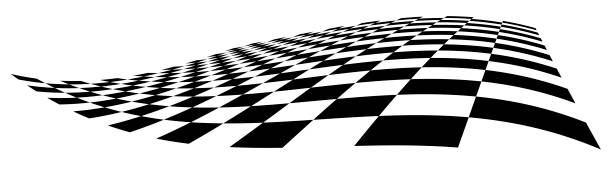 ilustrações, clipart, desenhos animados e ícones de curva da placa quadrimessa. ilustração vetorial eps10. - flag checkered flag sports race checked