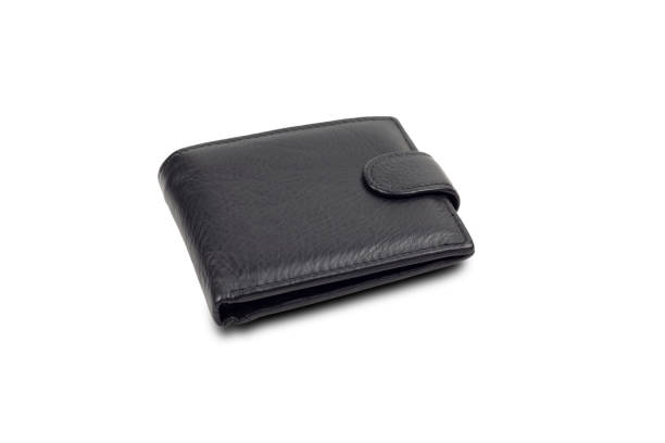 istock men's, leather black wallet, isolated from the background, on a white background 1353954519