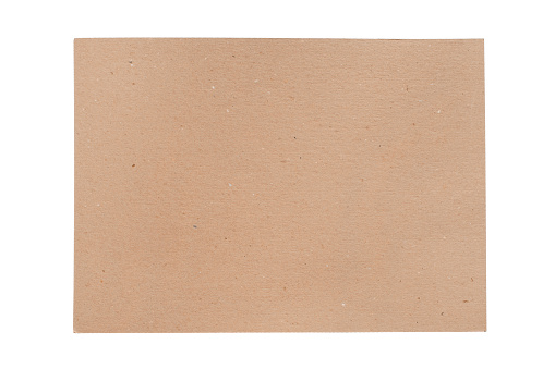 Sheet of bown blank cardboard isolated over white