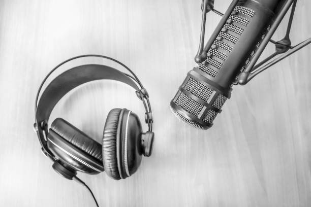 istock Professional microphone and headphones 1353957836