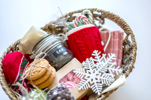 istock Preparing self care package. Seasonal gift box with plastic free zero waste products. Flat lay. Copy space 1353959293