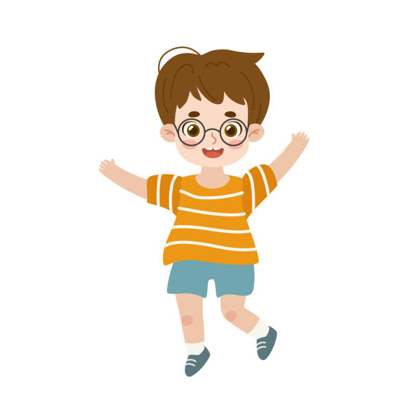 Ilustración de Niño Activo Saltando Dibujos Animados Feliz Niño Bailando  Adorable Niño Divirtiéndose y más Vectores Libres de Derechos de Niños -  iStock