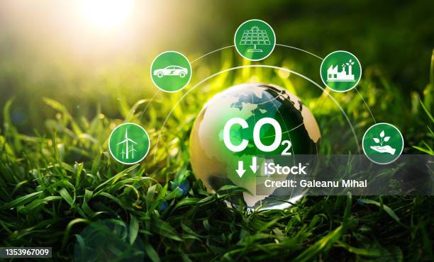 Sustainable Development And Green Business Based On Renewable Energy Reduce Co2 Emission Concept Renewable Energybased Green Businesses Can Limit Climate Change And Global Warming Stock Photo - Download Image Now