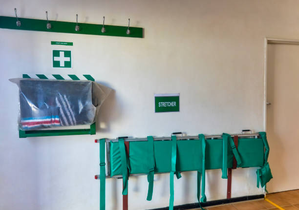 emergency hospital stretcher on the hallway