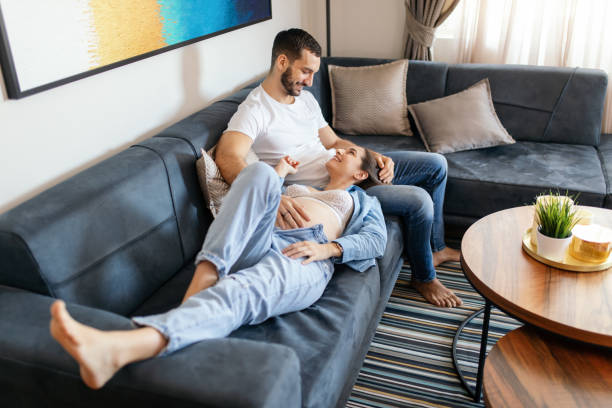 istock Perfect couple expecting baby soon 1353972475