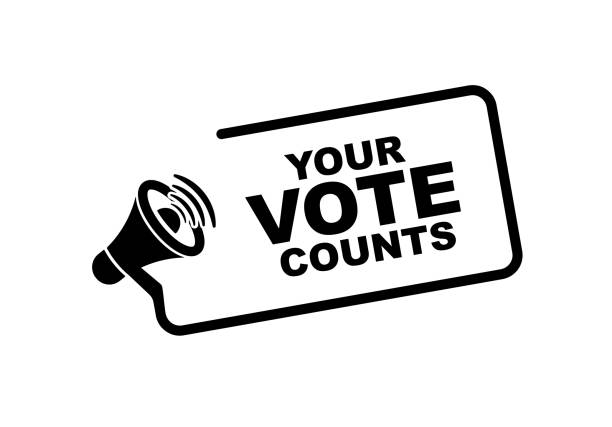 your vote counts sign on white background your vote counts sign on white background counting votes stock illustrations