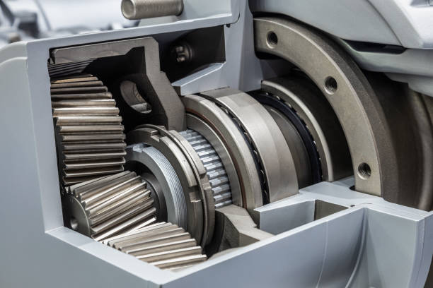 istock gearbox and bearings in the section. modern technological mechanisms 1353981393
