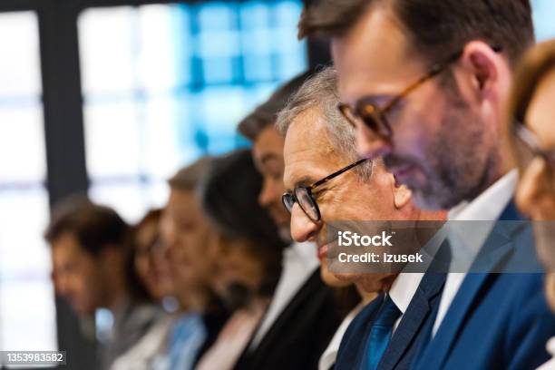 Entrepreneurs On Business Seminar Stock Photo - Download Image Now - Side View, Audience, Business Conference