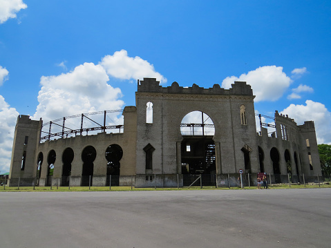 Colonia Del Sacramento Uruguay - December 5, 2015 - Plaza de Toros Real de São Carlos in a blue sky day. first stage of the city