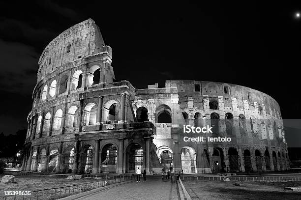 Night View Of The Colosseum In Rome Italy Stock Photo - Download Image Now - Amphitheater, Ancient, Arch - Architectural Feature