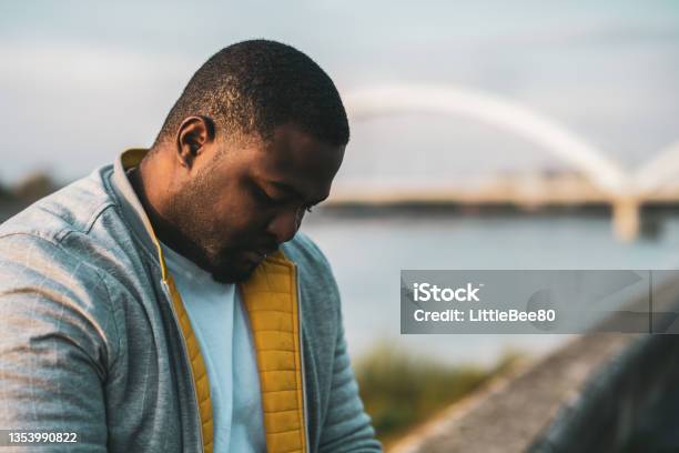 Depressed Black Man Stock Photo - Download Image Now - Depression - Sadness, Men, Mental Health