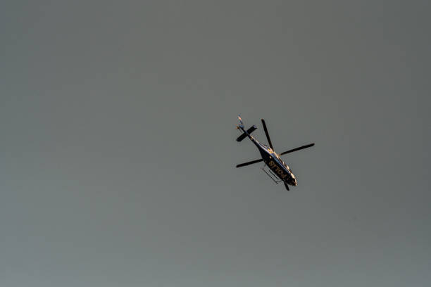 istock Flying Police Helicopter 1353991792