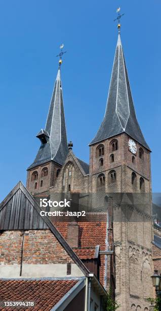 Towers Of The Medieval St Nicholas Church In Deventer Stock Photo - Download Image Now