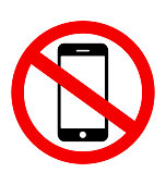 istock Warning Icon Don't use mobile phone symbol. No mobile phone sign. Mobile Phone prohibited. No cell phone sign.Sign 1353994670