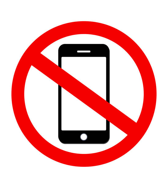 Warning Icon Don't use mobile phone symbol. No mobile phone sign. Mobile Phone prohibited. No cell phone sign.Sign Warning Icon Don't use mobile phone symbol. No mobile phone sign. Mobile Phone prohibited. No cell phone sign.Sign zoning out stock illustrations