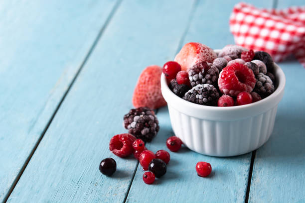 istock Assortment of iced berries in a bowl 1353995448
