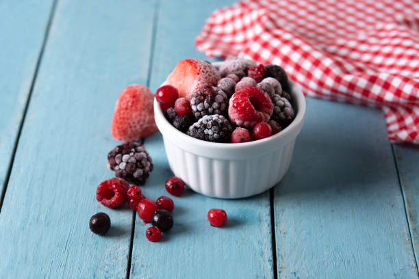 istock Assortment of iced berries in a bowl 1353995465
