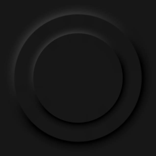 istock Abstract dark illustration in neomorphic style. Minimal wallpaper, background. Geometric background with light and shadow. Circle shape. 1353997809