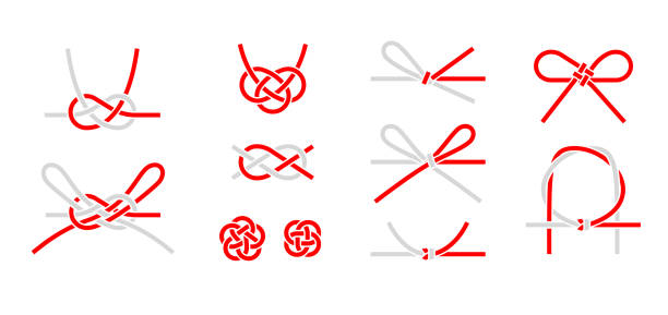 stockillustraties, clipart, cartoons en iconen met mizubiki - geknoopt