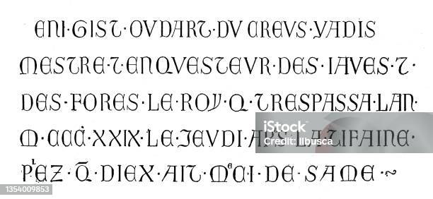 Star Gothic Script Antique Illustration Gothic Style Script Stock Illustration - Download ...