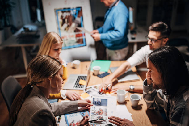 istock Work night in news editorial office 1354010189