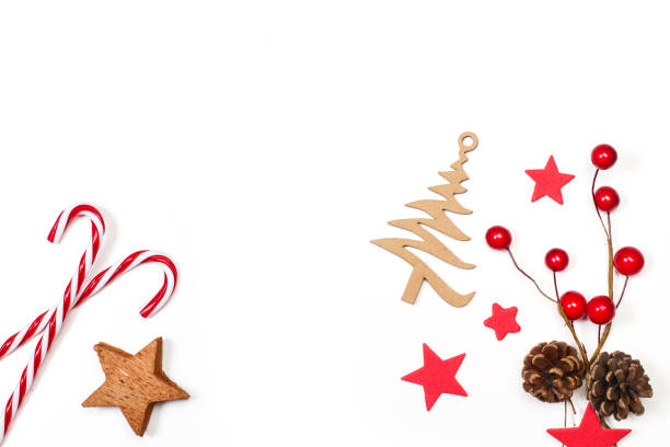istock A christmas decoration with pine cones on a white background with copy space 1354018757