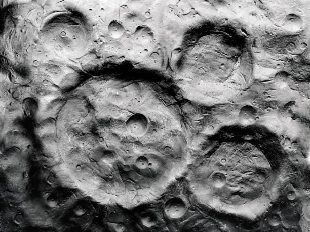 beautiful lunar landscape - crater imagens e fotografias de stock