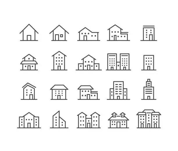 Vector illustration of Building Icons - Classic Line Series