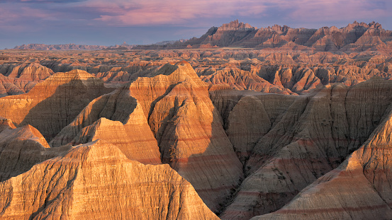 The colourful rocks of Painted Desert National Park, Arizona, seen from Chinde Point