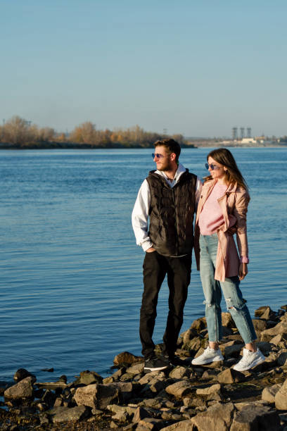 istock Loving couple sea beach 1354027496