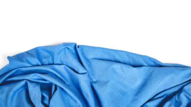 istock Blue luxury cotton fabric cotton jersey texture for background. wallpaper design 1354030222
