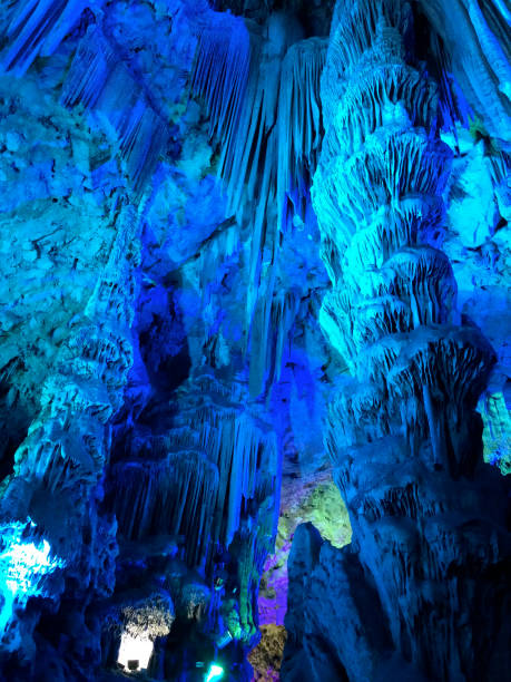 istock Uplit stalactites in St. Michael's Cave 1354031132