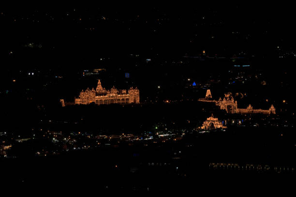 istock Mysore Palace Illuminated, Chamundi Ghat, Mysore, Karnataka, India 1354031530