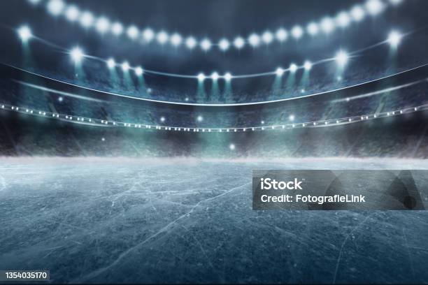 Hockey Ice Rink Sport Arena Empty Field Stadium Stock Photo - Download Image Now - Hockey, Stadium, Ice Hockey