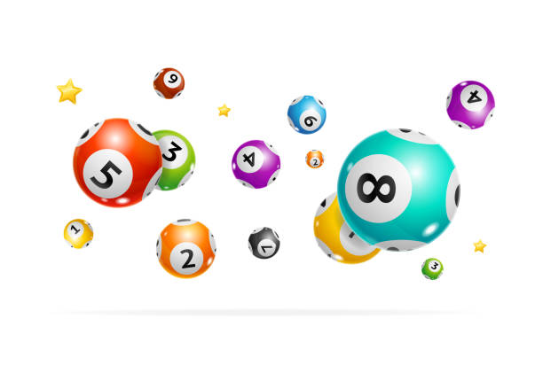 ilustraciones, imágenes clip art, dibujos animados e iconos de stock de realista detallado 3d caída de la bola de lotería fondo. vector - match sport leisure games sport apps