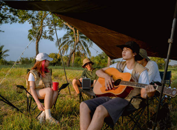 istock Camping trip in the middle of nature 1354039389